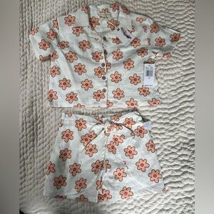 Jessica Simpson girls linen blend floral shorts set 6x